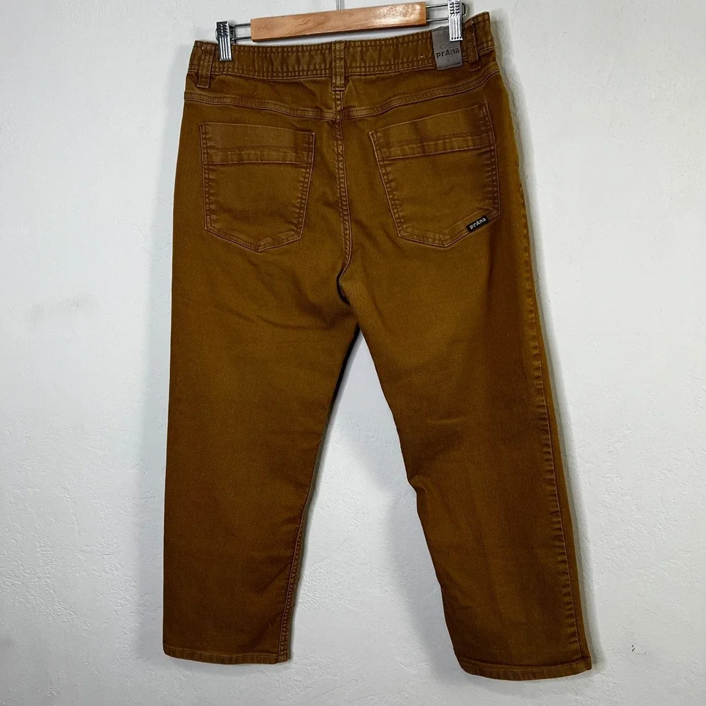 Prana Bridger Jean Men's Size 34 Brown Slim Fit‎ Organic Cotton HEMMED TO 24